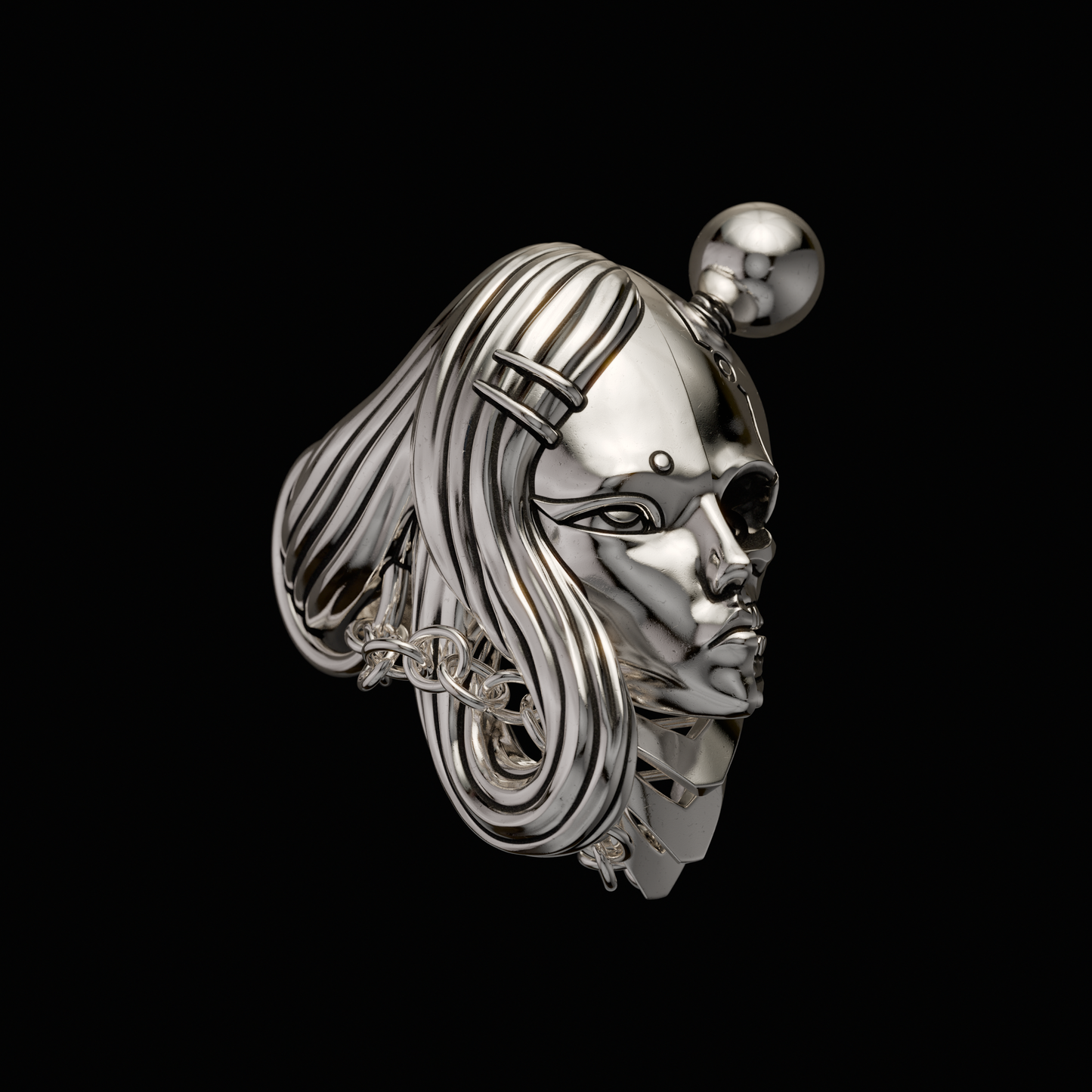 Ginton x Krylev Limited Time Collaboration piece Solid 925 Sterling Silver Ring with moving neck guard. A ring to represent the duality within - for better or for worse. Made to Order in The U.S.A. Ordering will only be available until the end of July. Item will begin shipping in August. 