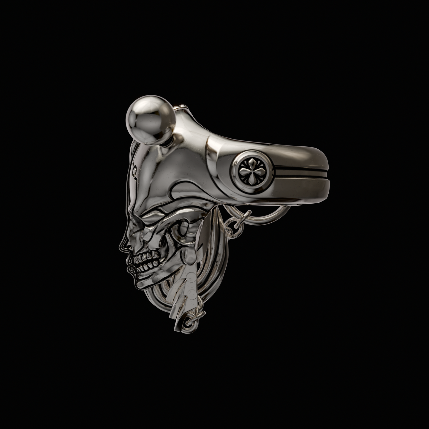 Ginton x Krylev Limited Time Collaboration piece Solid 925 Sterling Silver Ring with moving neck guard. A ring to represent the duality within - for better or for worse. Made to Order in The U.S.A. Ordering will only be available until the end of July. Item will begin shipping in August. 