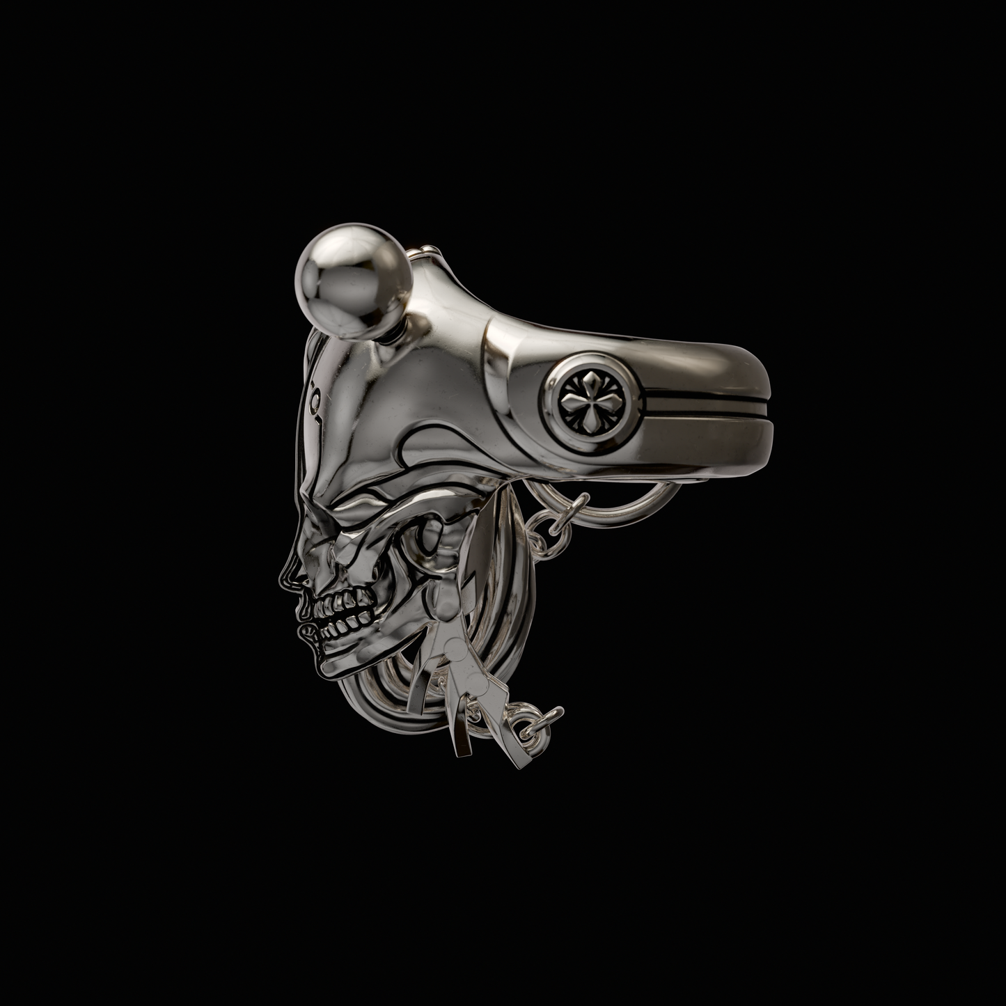 Ginton x Krylev Limited Time Collaboration piece Solid 925 Sterling Silver Ring with moving neck guard. A ring to represent the duality within - for better or for worse. Made to Order in The U.S.A. Ordering will only be available until the end of July. Item will begin shipping in August. 