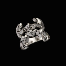 Load image into Gallery viewer, Solid 925 Sterling Silver Ring.Design inspired by expressions of traditional Japanese Oni Masks. Each ring is independently polished, inspected and made to last a lifetime. Made in U.S.A. For a limited time only.
